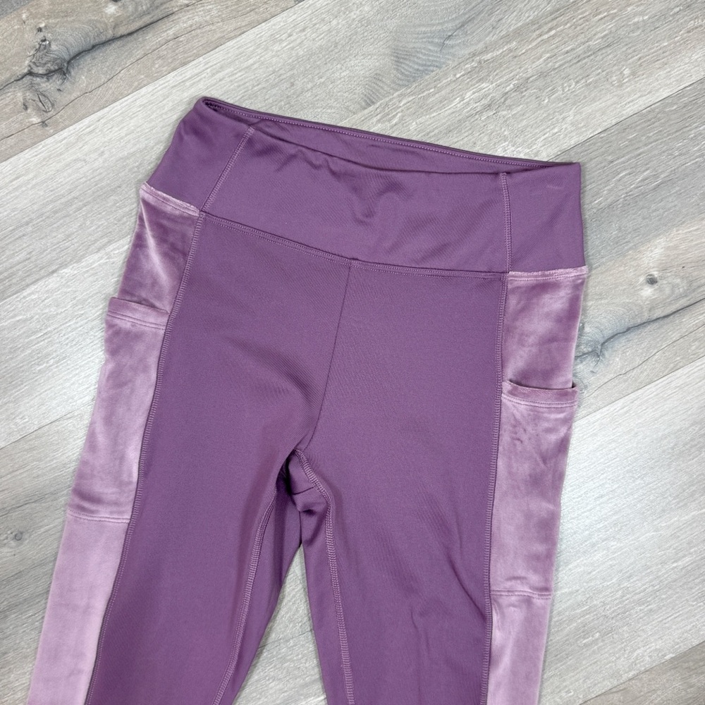 Pink‎ Victoria’s Secret Velour Side Pocket Leggings High Waist Mauve Small - Picture 8 of 15